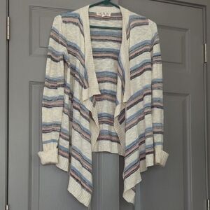 Pink Rose Cream and Blue Nautical Cardigan